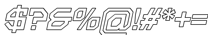 Blenger Tech Italic Outline Font OTHER CHARS