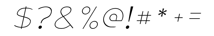 Bodda Thin Italic Font OTHER CHARS