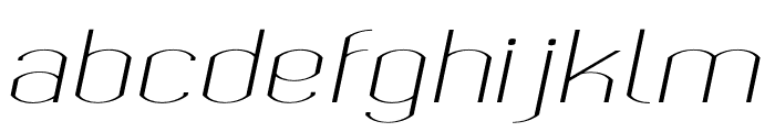 Bokeseni ExtraLight Expanded Italic Font LOWERCASE