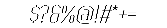 Bokeseni ExtraLight Italic Font OTHER CHARS