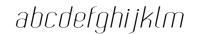 Bokeseni ExtraLight Italic Font LOWERCASE