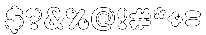 Bold Loop Ligth Line Font OTHER CHARS