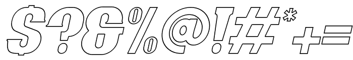 Bonaro Outline Italic Font OTHER CHARS