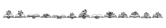 Book with flower Font LOWERCASE