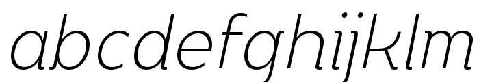 Boriboon ExtraLight Italic Font LOWERCASE