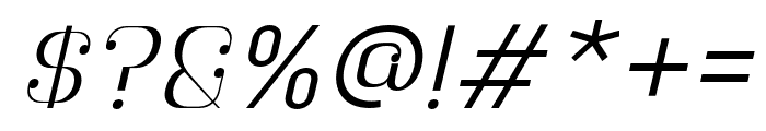 Botuna-LightSlanted Font OTHER CHARS