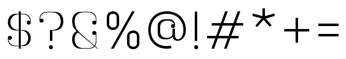 Botuna-Thin Font OTHER CHARS