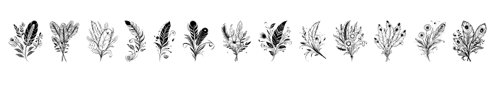 Bouquet of feathers Regular Font UPPERCASE