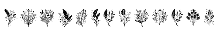 Bouquet of feathers Regular Font LOWERCASE