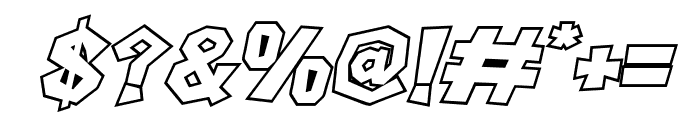 Boxtoon Bold Italic Outline Font OTHER CHARS