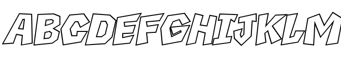 Boxtoon Italic Outline Font LOWERCASE