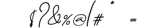 Brilliant Signature 1 Slant Font OTHER CHARS