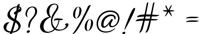 Brillion Shella - Fat Italic Font OTHER CHARS