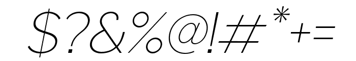 Brosko ExtraLight Italic Font OTHER CHARS