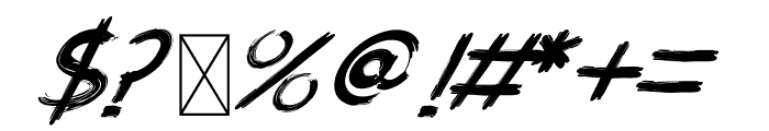 Brushot Regular Italic Font OTHER CHARS