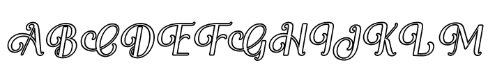 Bunette Outline Italic Font UPPERCASE