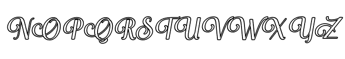 Bunette Outline Italic Font UPPERCASE