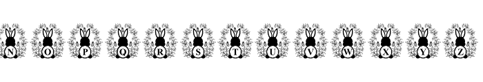 Bunny Flowers Monogram Font LOWERCASE