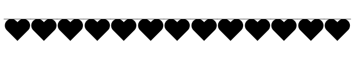 Bunting Font - Hearts Filled Regular Font LOWERCASE