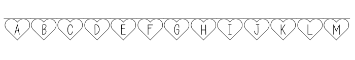 Bunting Font - Hearts Regular Font LOWERCASE