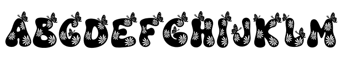Butterfly Groovy Font UPPERCASE
