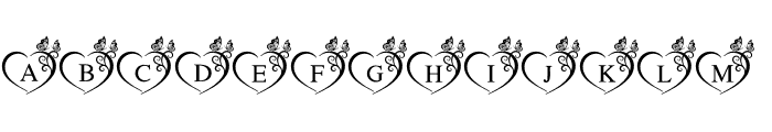 Butterfly Heart Monogram Font UPPERCASE