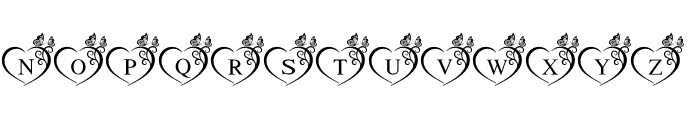 Butterfly Heart Monogram Font UPPERCASE