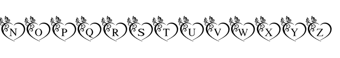 Butterfly Heart Monogram Font LOWERCASE