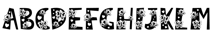 Butterfly-Heart Font UPPERCASE