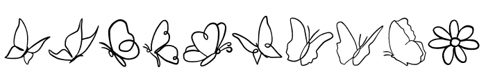 Butterfly Line Art Font OTHER CHARS