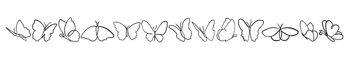 Butterfly Line Art Font UPPERCASE