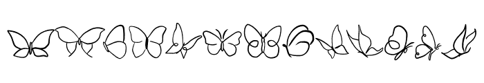 Butterfly Line Art Font UPPERCASE