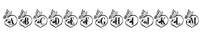 Butterfly Love Monogram Font UPPERCASE