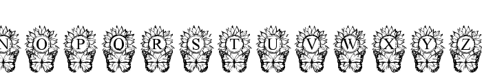 Butterfly Sunflower Monogram Font UPPERCASE