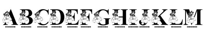 Butterfly and Lily Flower Font UPPERCASE