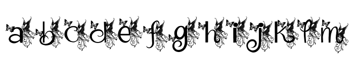 Butterfly flowers Font LOWERCASE