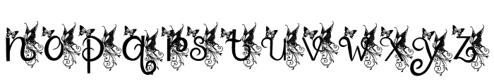 Butterfly flowers Font LOWERCASE