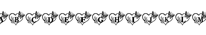 Butterfly hearts Font UPPERCASE