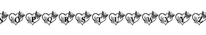 Butterfly hearts Font UPPERCASE