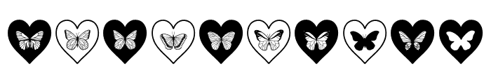 Butterfly pattern Heart Font OTHER CHARS