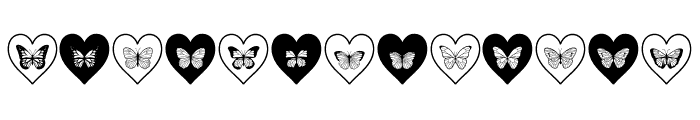 Butterfly pattern Heart Font UPPERCASE