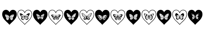 Butterfly pattern Heart Font UPPERCASE