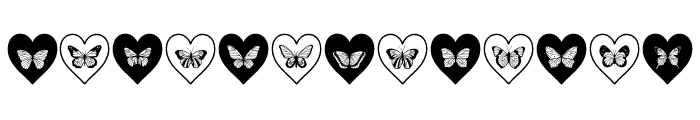 Butterfly pattern Heart Font LOWERCASE