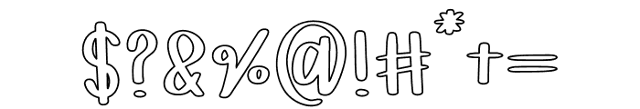 CF - Preppy Cheer Outline Font OTHER CHARS