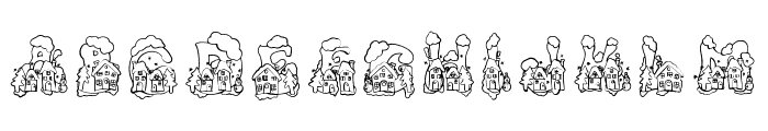 CHRISTMAS HOUSE DOODLE Font UPPERCASE