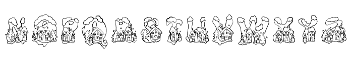 CHRISTMAS HOUSE DOODLE Font UPPERCASE