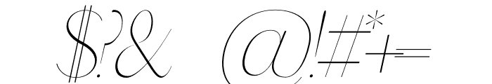 COSMIC Thin Italic Font OTHER CHARS