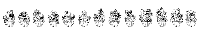 CUPCAKE-GHOUL-CANDY DOODLE Font UPPERCASE