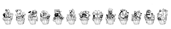 CUPCAKE-GHOUL-CANDY DOODLE Font LOWERCASE