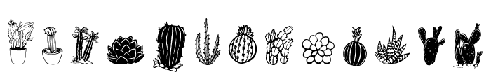 Cactus Clipart Font UPPERCASE